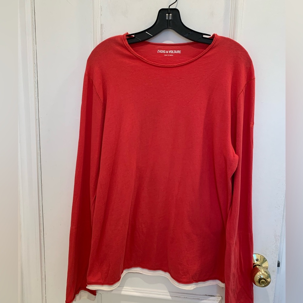 Zadig & Voltaire red Punjabi Bis long sleeve top. Size L